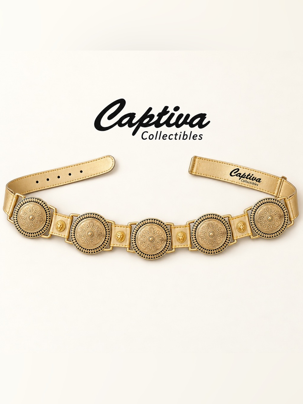 Vintage Captiva Collectibles Gold Concho Medallion Belt Size Small